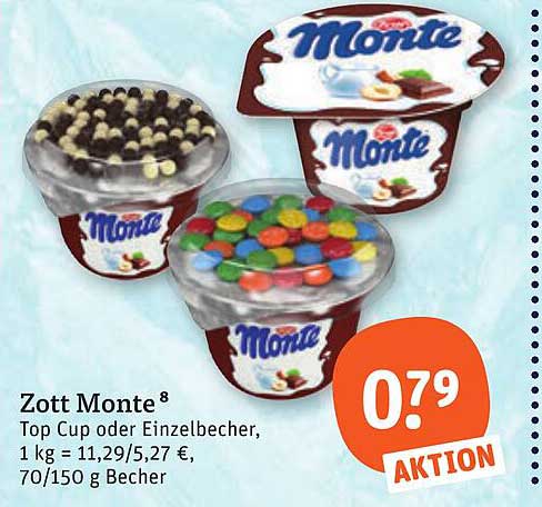 Zott Monte 8 Top Cup oder Einzelbecher