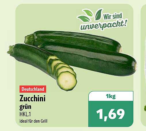 Zucchini grün HKL.1 ideal für den Grill