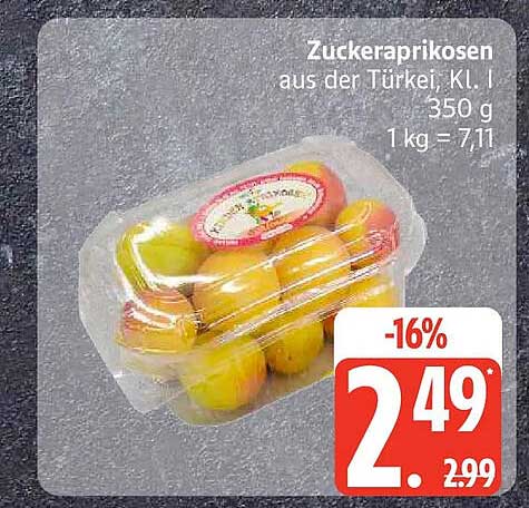 Zuckeraprikosen aus der Türkei, Kl. I 350 g