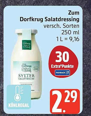 Zum Dorfkrug Salatdressing versch. Sorten 250 ml 1 L = 9,16