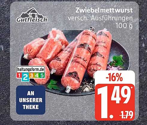 Zwiebelmettwurst versch. Ausführungen 100 g