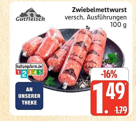 Zwiebelmettwurst versch. Ausführungen 100 g
