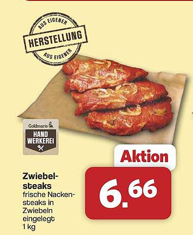 Zwiebelsteaks frische Nackensteaks in Zwiebeln eingelegt 1 kg