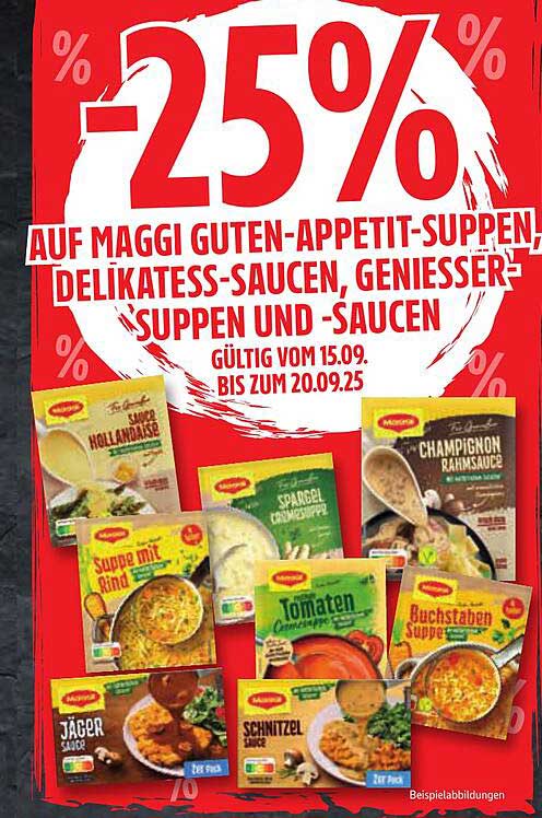 25% Rabatt auf Maggi Gute-Appetit-Suppen und Saucen