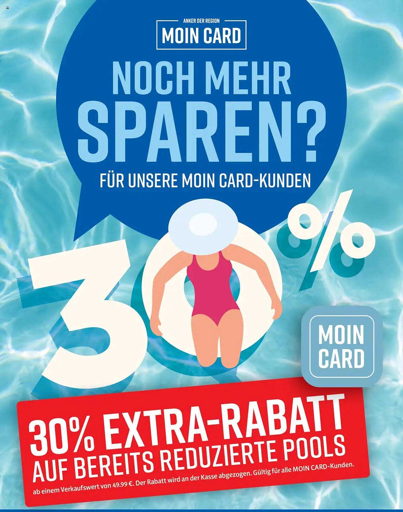30% EXTRA-RABATT AUF BEREITS REDUZIERTEN POOLS