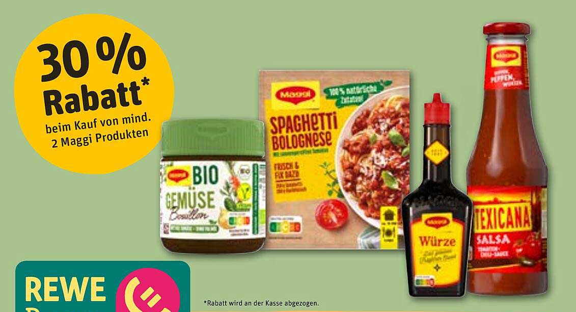 30 % Rabatt beim Kauf von mind. 2 Maggi Produkten