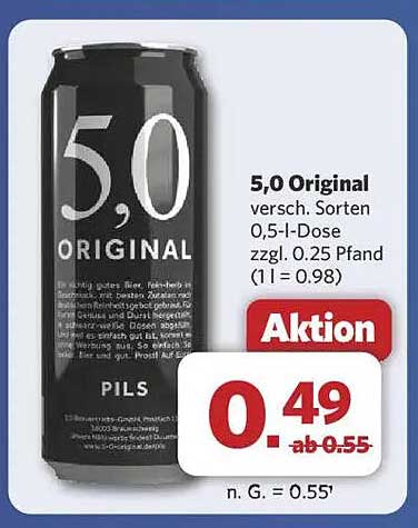 5,0 Original Pils - Aktion