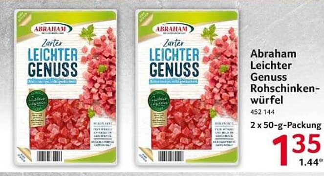 Abraham Leichter Genuss Rohschinkenwürfel 2 x 50-g-Packung