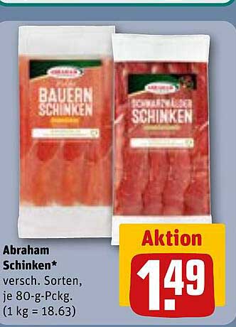 Abraham Schinken – verschiedene Sorten, je 80-g-Packung