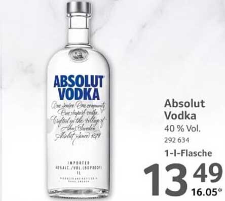 Absolut Vodka 40 % Vol. - 1-l-Flasche