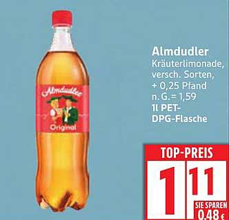 Almdudler Kräuterlimonade, verschiedene Sorten