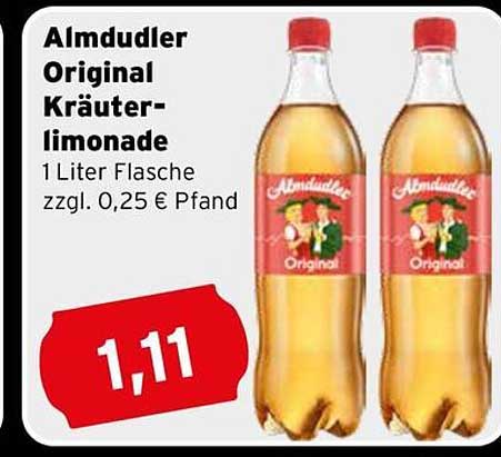 Almdudler Original Kräuterlimonade 1 Liter Flasche