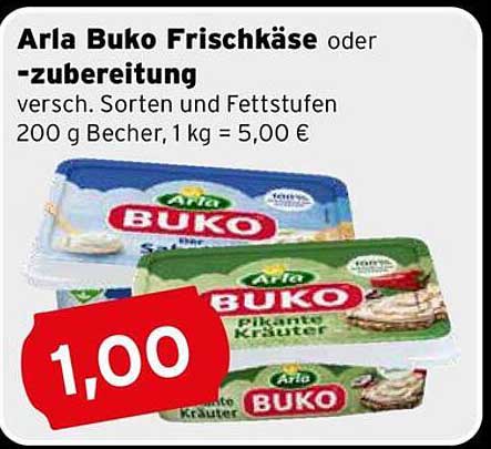 Arla Buko Frischkäse oder -zubereitung 200 g Becher