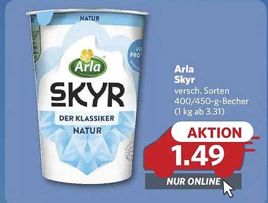 Arla Skyr Natur 400/450-g-Becher - Aktion