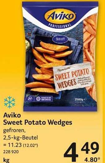 Aviko Sweet Potato Wedges, gefroren, 2,5-kg-Beutel