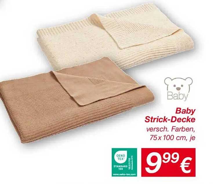 Baby Strick-Decke – versch. Farben, 75 x 100 cm, je
