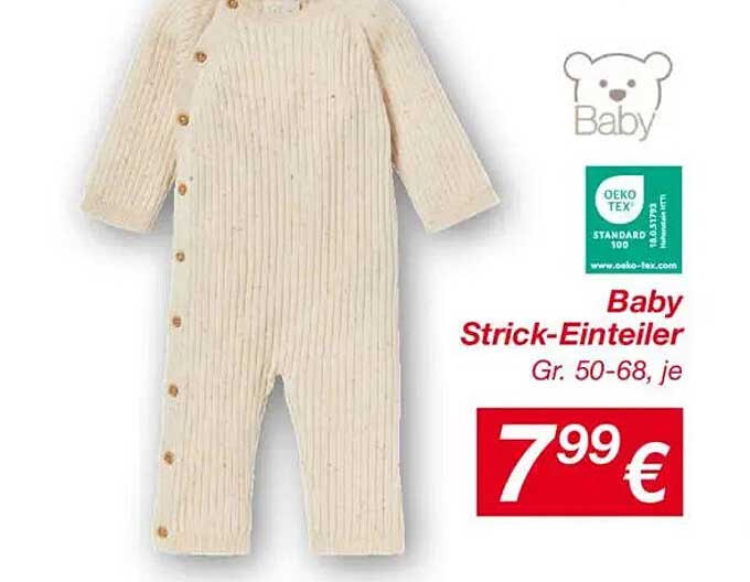 Baby Strick-Einteiler Gr. 50-68, je
