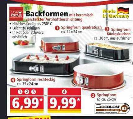 Backformen mit keramisch verstärkter Antihaftbeschichtung
