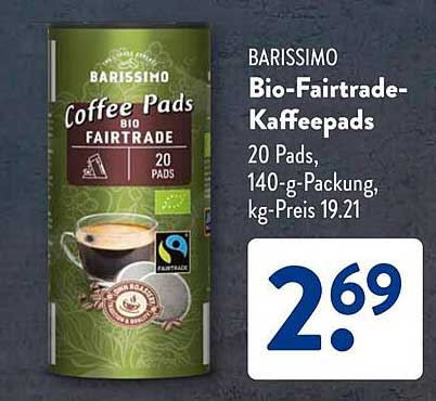 BARISSIMO Bio-Fairtrade-Kaffeepads