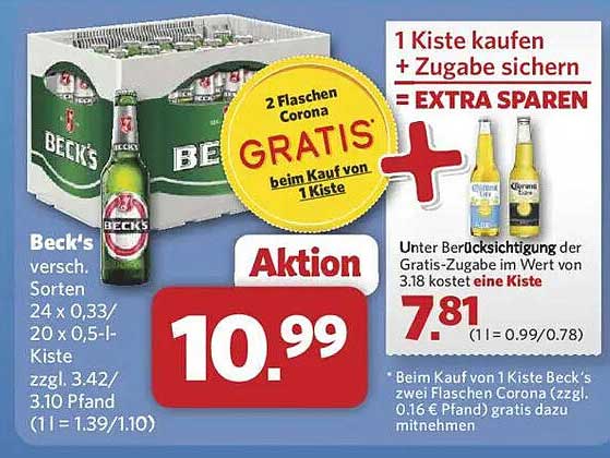 Beck's Bierkasten – Aktion mit gratis Zugabe!