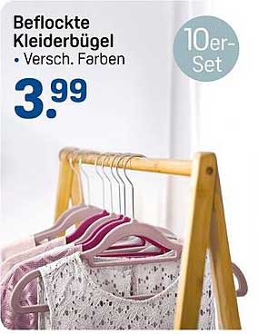 Beflockte Kleiderbügel 10er-Set - Verschiedene Farben