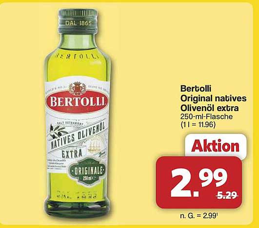 Bertolli Original natives Olivenöl extra 250-ml-Flasche