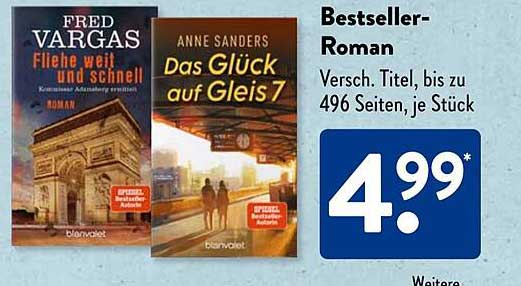 Bestseller-Roman - Versch. Titel, bis zu 496 Seiten, je Stück