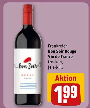 Bon Soir Rouge Vin de France trocken, je 1-L-Fl.