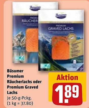 Büsumer Premium Räucherlachs oder Premium Graved Lachs