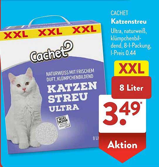 Cachet Katzenstreu Ultra, naturweiß, klumpenbildend, 8 l