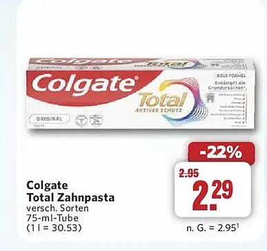 Colgate Total Zahnpasta versch. Sorten 75-ml-Tube