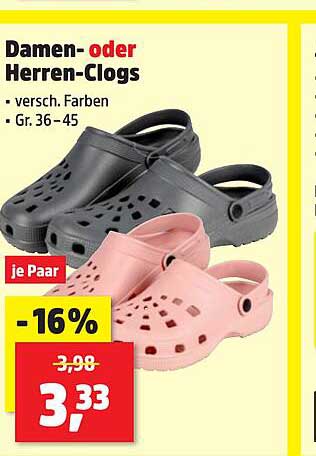 Damen- oder Herren-Clogs in verschiedenen Farben – Größe 36-45