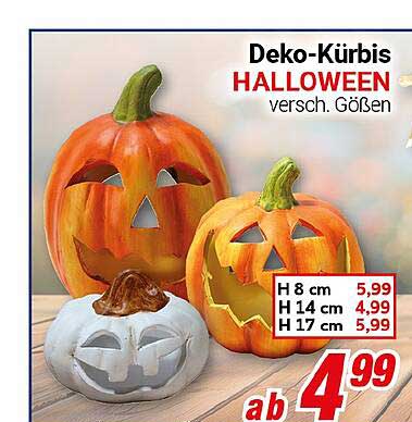 Deko-Kürbis HALLOWEEN verschied. Größen