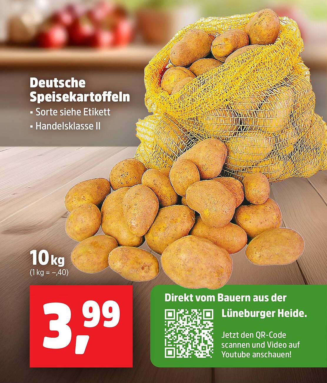 Deutsche Speisekartoffeln 10 kg für nur 3,99 €