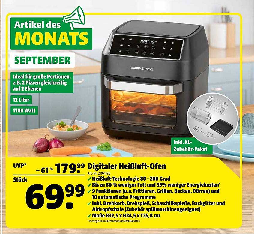 Digitaler Heißluft-Ofen