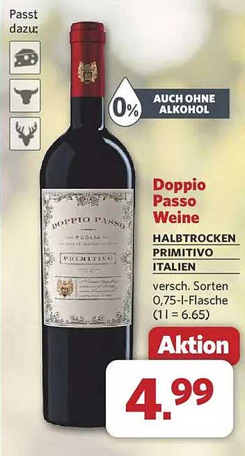 Doppio Passo Halbtrocken Primitivo - Italien