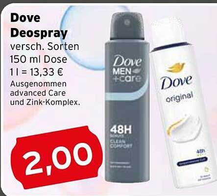 Dove Deospray verschieden. Sorten 150 ml Dose