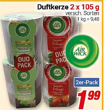 Duftkerze 2 x 105 g - verschiedene Sorten