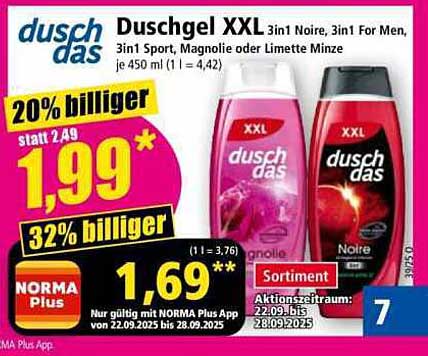 dusch das Duschgel XXL – 3in1 Noire, 3in1 For Men, 3in1 Sport, Magnolie oder Limette Minze