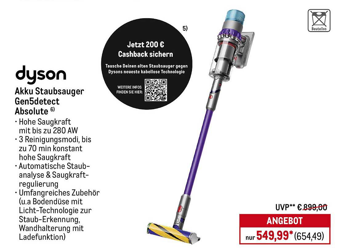 Dyson Akku Staubsauger Gen5detect Absolute