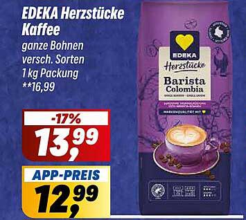 EDEKA Herzstücke Kaffee 1 kg und viele Sorten