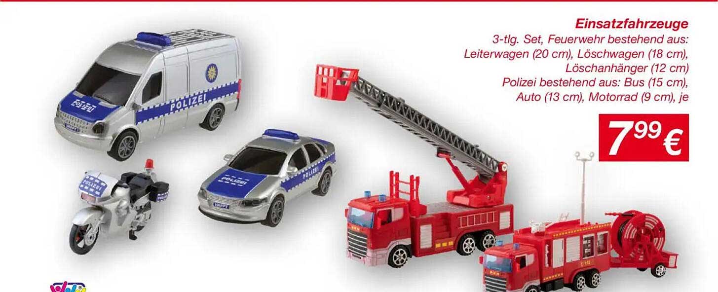 Einsatzfahrzeuge 3-tlg. Set für kleine Helden