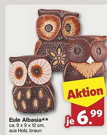 Eule Albasia - Deko-Skulptur aus Holz