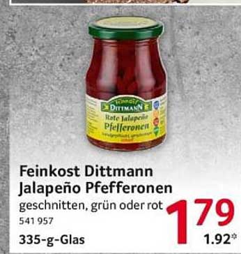 Feinkost Dittmann Jalapeño Pfefferonen, geschnitten, grün oder rot