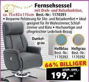 Fernsehsessel mit Dreh- und Relaxfunktion