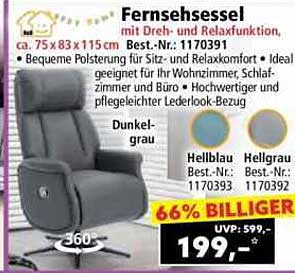 Fernsehsessel mit Dreh- und Relaxfunktion
