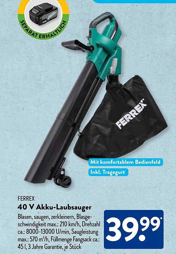 FERREX 40 V Akku-Laubsauger
