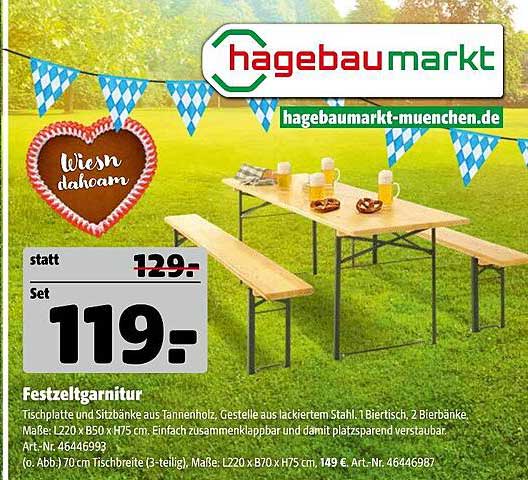 Festzeltgarnitur aus Tannenholz - Jetzt zum Sonderpreis!