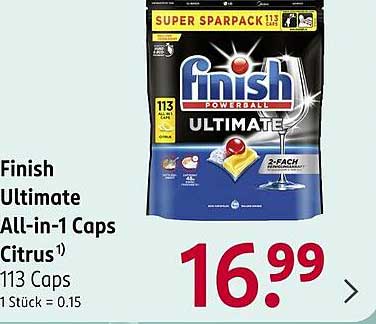 Finish Ultimate All-in-1 Caps Citrus - Super Sparpack mit 113 Caps