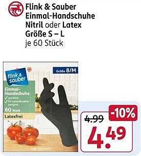 Flink & Sauber Einmal-Handschuhe Nitril oder Latex Größe S – L je 60 Stück